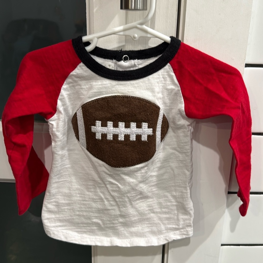 Mud Pie Football Appliqué Shirt